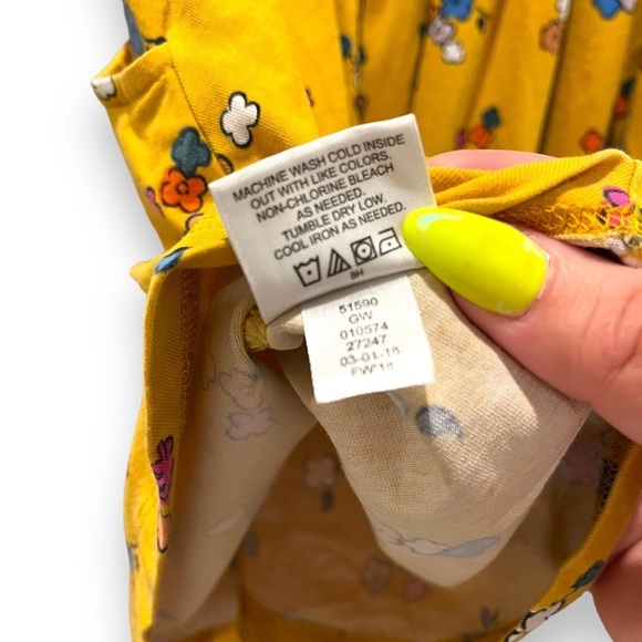 Hanna Andersson Girls Gold Yellow Floral Print Dress, 110cm US 5 - Picture 6 of 6